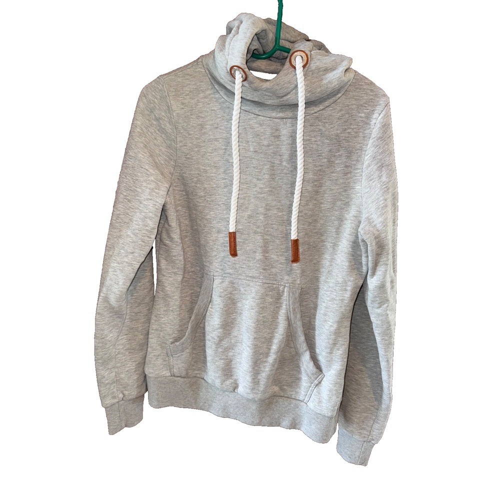 Naketano The Poets Choice Sweatshirt Womens Sz Small Gray pocket Hoodie Jacket
